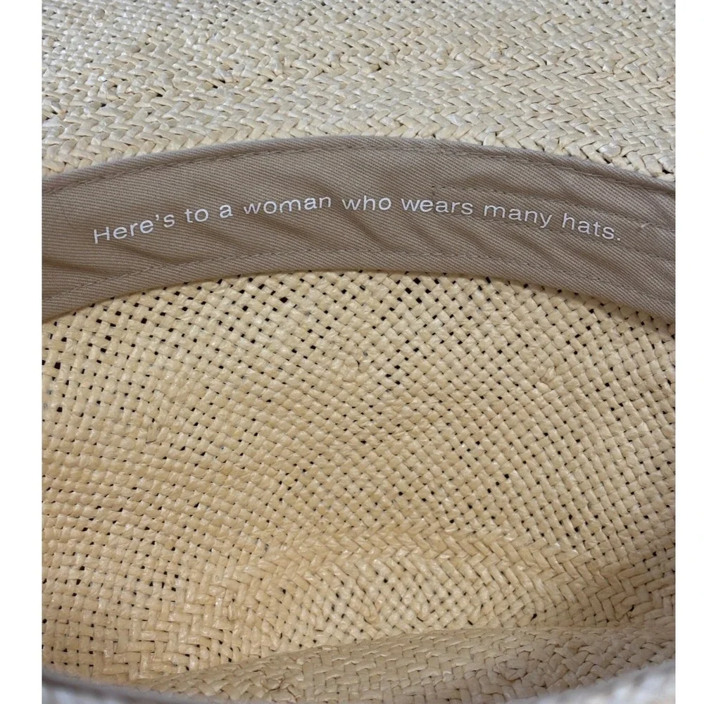 Gigi Pip Womens Wide Brim Fedora Straw Sun Hat XS Boho Summer Coastal Festival